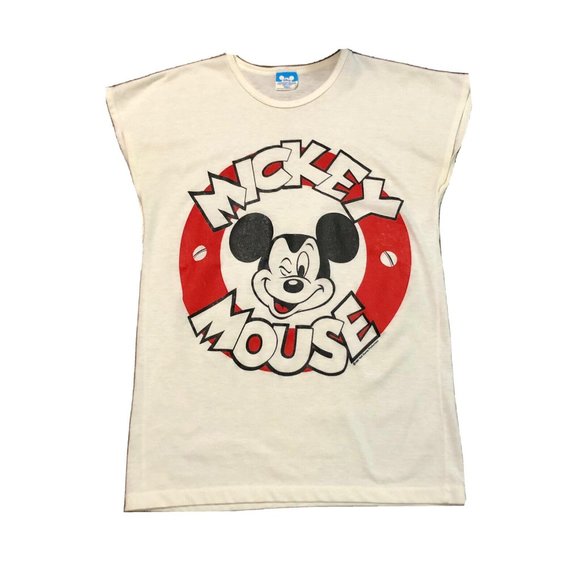Vintage Walt Disney Mickey Mouse  Sleeveless Shirt Women’s Small 1982 Blue Tag - Picture 1 of 5